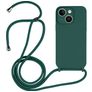 Mobigear Lanyard iPhone 14 Siliconen Hoesje met koord - Donkergroen