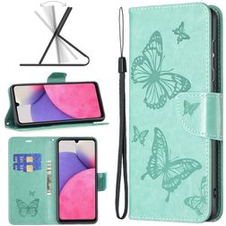 Mobigear Butterfly Samsung Galaxy A33 Hoesje Bookcase Portemonnee - Turquoise