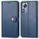 Mobigear Snap Button Xiaomi 12 Pro Hoesje Bookcase Portemonnee - Blauw