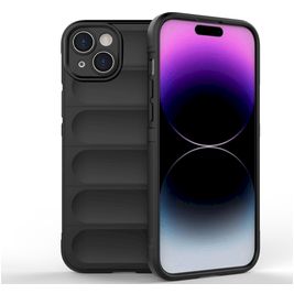 Mobigear Bumpy iPhone 15 Plus Hoesje Flexibel TPU Backcover - Zwart