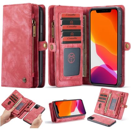 Caseme 008 iPhone 11 Pro Max Hoesje Uitneembare 2in1 Bookcase Portemonnee - Rood