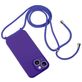 Mobigear Lanyard iPhone 15 Siliconen Hoesje met koord - Paars