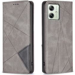 Mobigear Rhombus Slim Motorola Moto G54 Hoesje Bookcase - Grijs