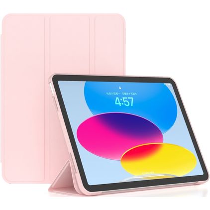 Mobigear Tri-Fold Gel iPad 10 (2022) Hoes TPU,Kunstleer Bookcase - Roze