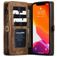 Caseme 008 iPhone 12 Hoesje Uitneembare 2in1 Bookcase Portemonnee - Bruin