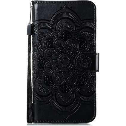 Mobigear Mandala Motorola Moto E6s (2020) Hoesje Bookcase Portemonnee - Zwart