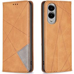 Mobigear Rhombus Slim Samsung Galaxy S25 Edge Hoesje Bookcase - Cognac
