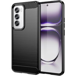 Mobigear Brushed Slim OPPO Reno 12 Pro Hoesje Flexibel TPU Backcover - Zwart