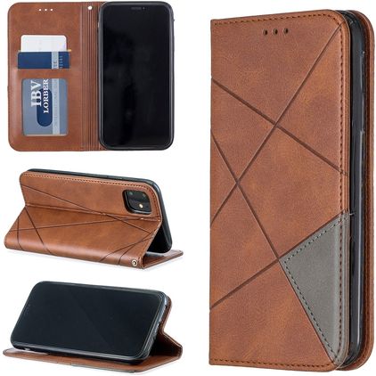 Mobigear Rhombus Slim iPhone 11 Hoesje Bookcase - Bruin