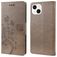 Mobigear Flowers iPhone 14 Hoesje Bookcase Portemonnee - Grijs