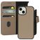 Mobiparts iPhone 15 MagSafe Hoesje Echt Leer Uitneembare 2in1 Bookcase Portemonnee - Taupe