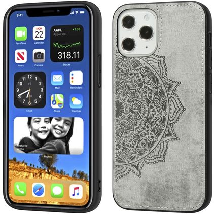 Mobigear Mandala iPhone 12 Pro Max Hoesje Hardcase Backcover - Grijs
