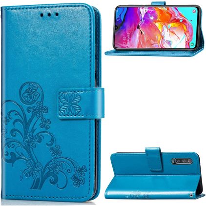 Mobigear Clover Samsung Galaxy A70 Hoesje Bookcase Portemonnee - Blauw