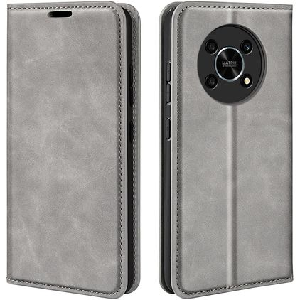 Mobigear Retro Slim HONOR Magic 4 Lite Hoesje Bookcase Portemonnee - Grijs
