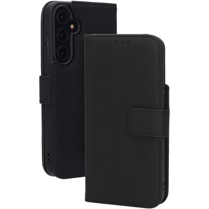 Mobiparts Wallet Samsung Galaxy A55 Hoesje Echt Leer Bookcase Portemonnee - Zwart