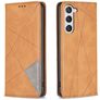 Mobigear Rhombus Slim Samsung Galaxy S25 Hoesje Bookcase - Cognac