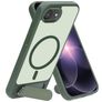 Mobiparts Hardcover iPhone 16e MagSafe Hoesje Hardcase Backcover met Standaard - Satin Green