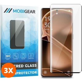 Mobigear OPPO Find X6 Pro Glazen Screenprotector - Case Friendly - Zwart (3-Pack)