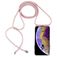 Mobigear Lanyard iPhone X Flexibel TPU Hoesje met koord - Transparant / Roségoud