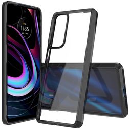 Mobigear Crystal Motorola Edge (2021) Hoesje Hardcase Backcover - Transparant / Zwart