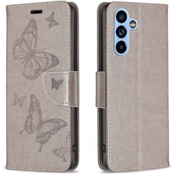Mobigear Butterfly Samsung Galaxy A54 Hoesje Bookcase Portemonnee - Grijs