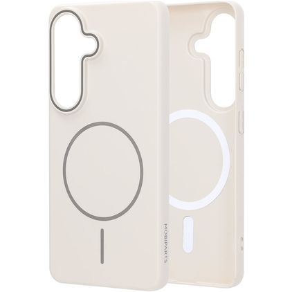 Mobiparts Slim Line Samsung Galaxy S26 MagSafe Hoesje Hardcase Backcover - Off White