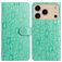 Mobigear Flowers iPhone 17 Pro Max Hoesje Bookcase Portemonnee - Groen