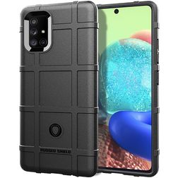 Mobigear Rugged Shield Samsung Galaxy M51 Hoesje Flexibel TPU Backcover Shockproof - Zwart