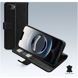 Mobilize Wallet iPhone 16e Hoesje Echt Leer Bookcase Portemonnee - Zwart