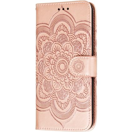 Mobigear Mandala Motorola One Hyper Hoesje Bookcase Portemonnee - Roségoud