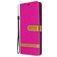 Mobigear Fabric Samsung Galaxy A21 Hoesje Stof Bookcase Portemonnee - Magenta