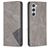 Mobigear Rhombus Slim Samsung Galaxy S25 Hoesje Bookcase - Grijs