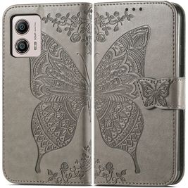 Mobigear Butterfly Motorola Moto G53 5G Hoesje Bookcase Portemonnee - Grijs