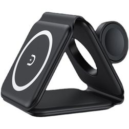 Mobigear MagFold 3in1 Opvouwbaar Qi Oplaadstation - Zwart