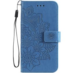 Mobigear Flowers OPPO A54 5G Hoesje Bookcase Portemonnee - Blauw