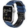 Mobigear Aero Armor Siliconen Apple Watch Bandje Gespsluiting - 42/41/40/38 mm - Zwart / Marineblauw