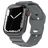 Mobigear Sport Armor Siliconen Apple Watch Bandje Druksluiting - 49/46/45/44 mm - Grijs