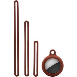 Mobigear Lanyard Apple AirTag Hoesje Flexibel Siliconen - Bruin