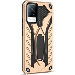 Mobigear Armor Stand Vivo V21 Hoesje Hardcase Backcover Shockproof met Standaard - Goud