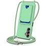 Mobigear Lanyard Card Samsung Galaxy A16 Siliconen Hoesje met koord en Pasjeshouder - Groen