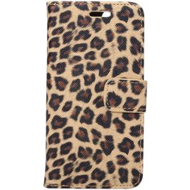 Mobigear Leopard iPhone SE (2022) Hoesje Bookcase Portemonnee - Geel
