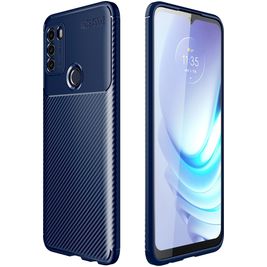 Mobigear Racing Motorola Moto G50 Hoesje Flexibel TPU Backcover - Blauw