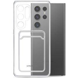 Mobilize Gelly Card Doorzichtig Samsung Galaxy S23 Ultra Hoesje Flexibel TPU Backcover met Pasjeshouder - Transparant
