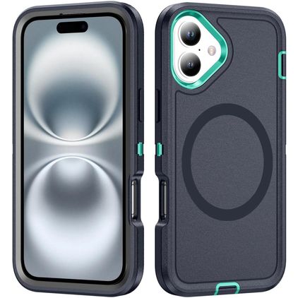 Mobigear Rugged Mag iPhone 16 Plus MagSafe Hoesje Hardcase Backcover Shockproof - Donkerblauw