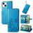 Mobigear Clover iPhone 15 Hoesje Bookcase Portemonnee - Blauw