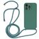 Mobigear Lanyard iPhone 14 Pro Max Siliconen Hoesje met koord - Groen