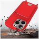 Mobigear Lanyard Card iPhone 16 Pro Max Siliconen Hoesje met koord en Pasjeshouder - Rood