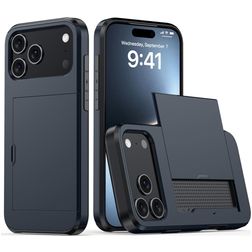 Mobigear Card iPhone 18 Pro Max Hoesje Hardcase Backcover Shockproof met Pasjeshouder - Blauw
