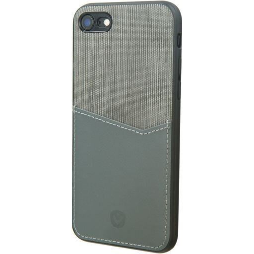 Valenta Card Slot iPhone SE (2022) Hoesje Echt Leer Backcover met Pasjeshouder - Grijs