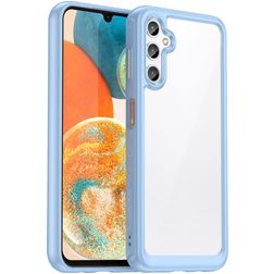 Mobigear Crystal Samsung Galaxy A54 Hoesje Hardcase Backcover - Transparant / Blauw
